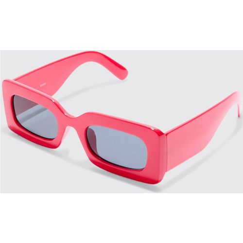 Rectangular Sunglasses In Red - Boohooman - Modalova