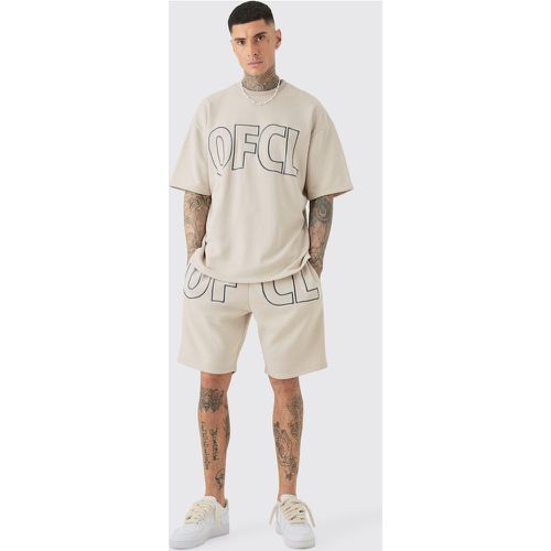 Tall - Ensemble oversize imprimé avec t-shirt et short - S - Boohooman - Modalova