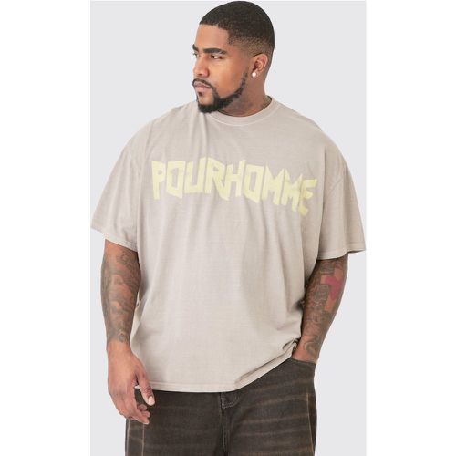 Grande taille - T-shirt oversize délavé imprimé - XXXL - Boohooman - Modalova