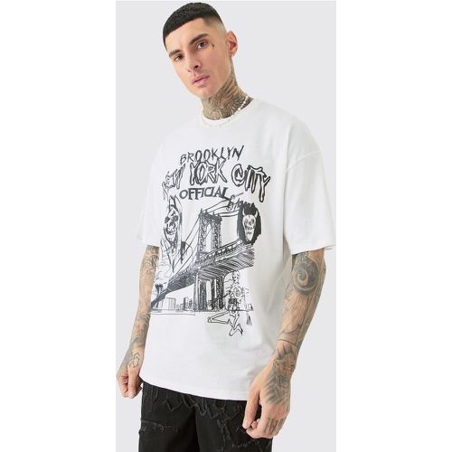 Tall - T-shirt oversize à imprimé ville - S - Boohooman - Modalova