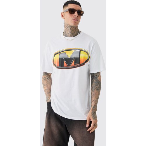 Tall Core Fit M Logo Print T-shirt - Boohooman - Modalova