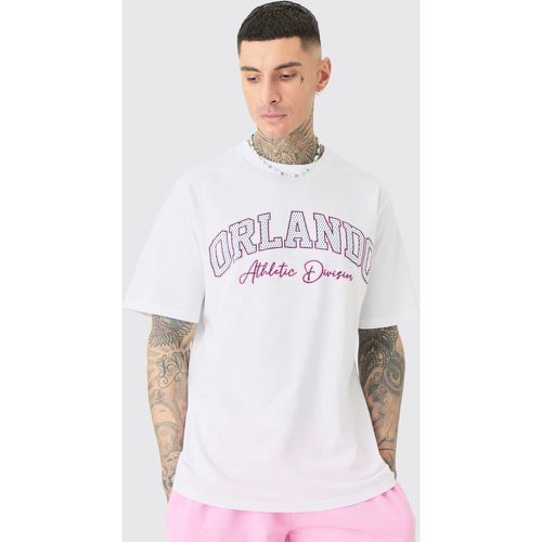 Tall Orlando Varsity Print T-shirt - Boohooman - Modalova
