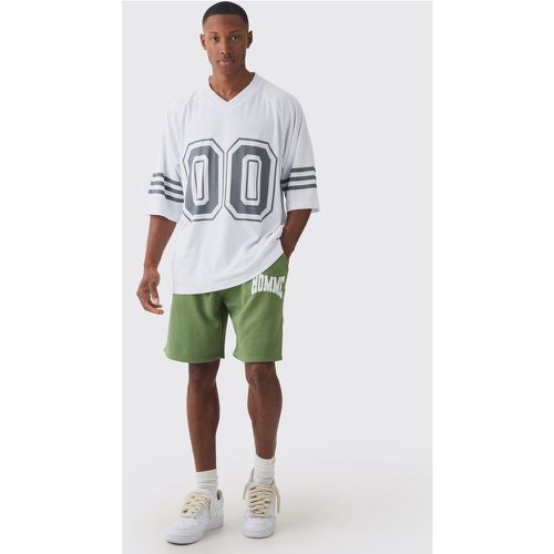 Ensemble avec chemise à col V et short - Official - S - Boohooman - Modalova