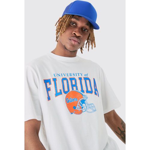 Tall Florida Varsity T-shirt In White - Boohooman - Modalova