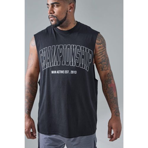 Grande taille - Débardeur de sport à slogan - MAN Active homme - XXXXL - Boohooman - Modalova