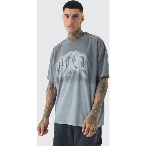 Tall Ofcl Ombre Washed T-shirt In Black - Boohooman - Modalova
