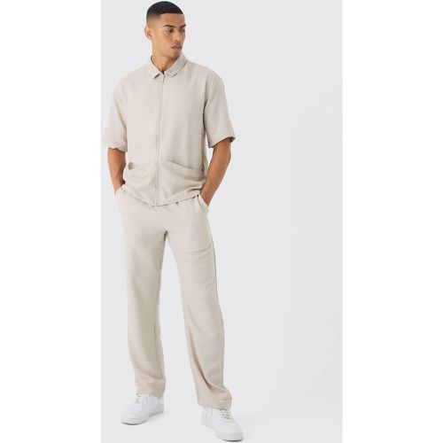 Ensemble oversize en lin à poches fonctionnelles et pantalon - M - Boohooman - Modalova