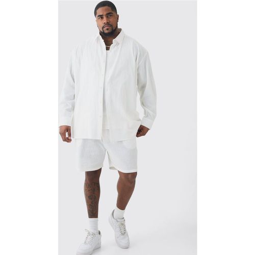 Grande taille - Ensemble avec chemise oversize à rayures et short homme - XXXXXL - Boohooman - Modalova