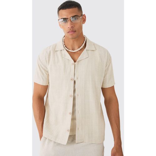 Chemise rayée en lin - L - Boohooman - Modalova