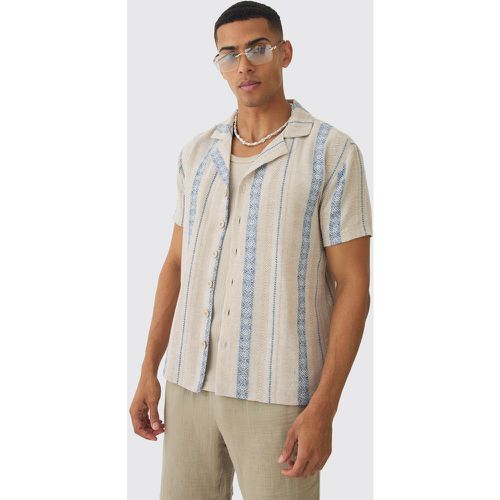 Chemise rayée en lin - XS - Boohooman - Modalova