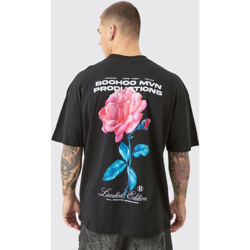 Oversized Extended Neck Floral T-shirt - Boohooman - Modalova