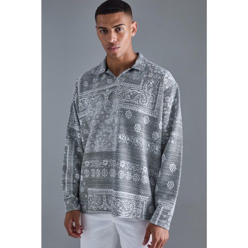 Sweat de rugby oversize à motif jacquard - S - Boohooman - Modalova