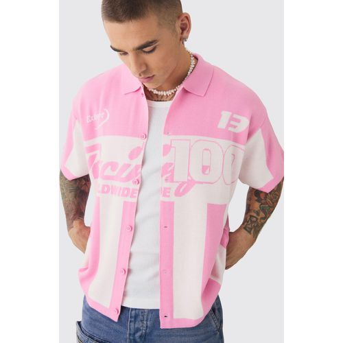 Chemise oversize rayée à slogan moto - L - Boohooman - Modalova