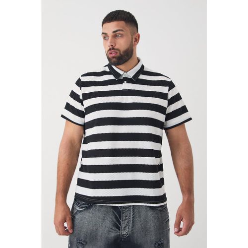 Grande taille - Polo rayé texturé - XXXL - Boohooman - Modalova