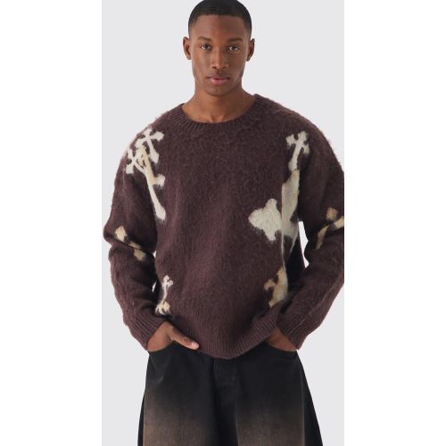 Pull oversize en maille brossée - M - Boohooman - Modalova