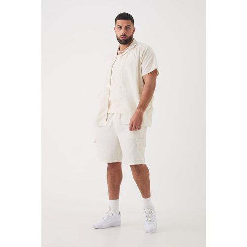 Grande taille - Ensemble en lin à manches courtes et short homme - XXXL - Boohooman - Modalova