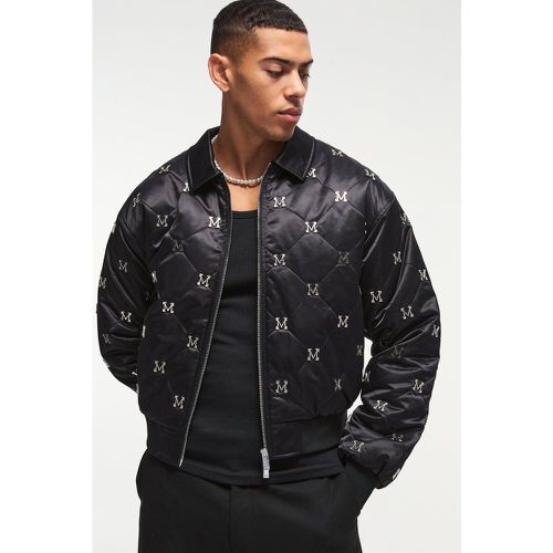 Bomber satiné à ornements M homme - S - Boohooman - Modalova