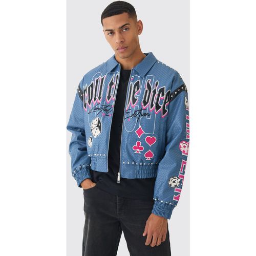 Bomber oversize clouté à broderie dés homme - S - Boohooman - Modalova