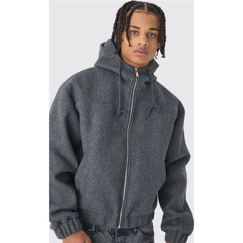 Bomber oversize à capuche homme - S - Boohooman - Modalova