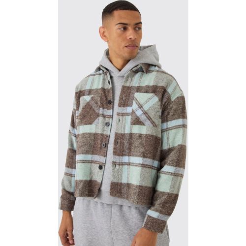 Surchemise épaisse oversize à carreaux - M - Boohooman - Modalova