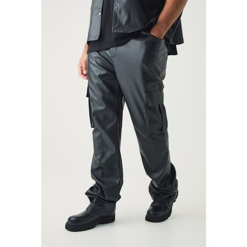 Grande taille - Pantalon cargo flare enduit - 38 - Boohooman - Modalova