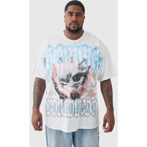 Grande taille - T-shirt oversize à imprimé crâne - XXXXXL - Boohooman - Modalova