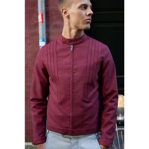 Veste biker délavée enduite - MAN - S - Boohooman - Modalova