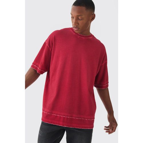 T-shirt oversize délavé à manches longues - S - Boohooman - Modalova