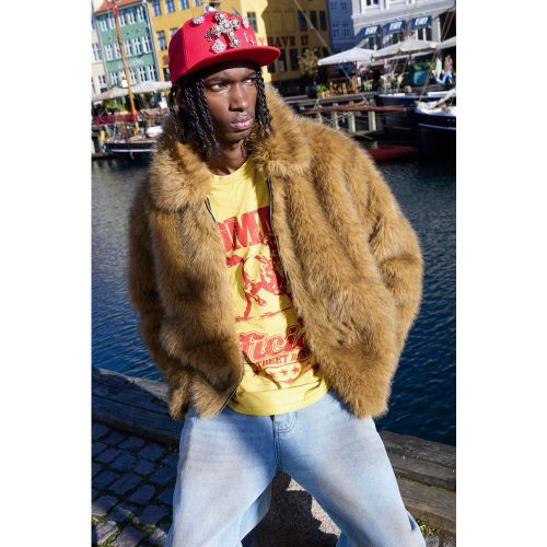 Veste Harrington oversize en synthétique - M - Boohooman - Modalova