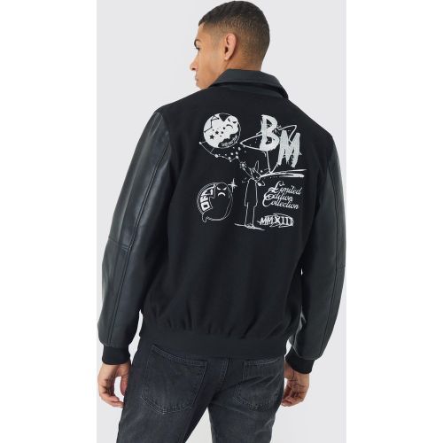 Veste universitaire à écusson astro - M - Boohooman - Modalova