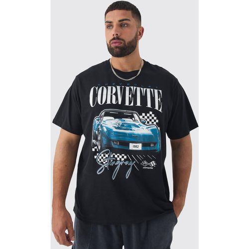 Plus Corvette Printed Licensed T-shirt In Black - - XXXL - Boohooman - Modalova