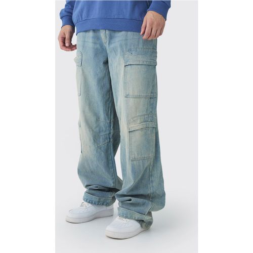 Tall - Jean baggy délavé à poches multiples homme - 30 - Boohooman - Modalova