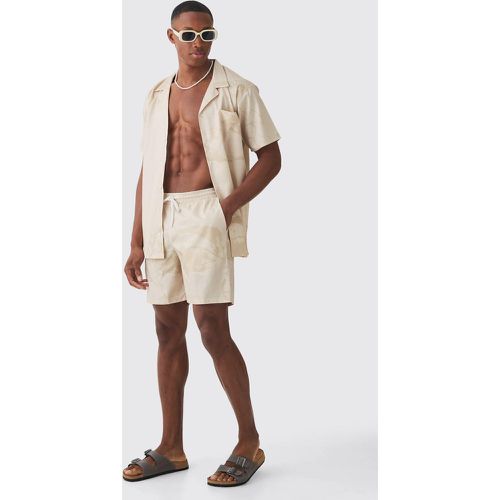 Ensemble imprimé avec chemise et short de bain - L - Boohooman - Modalova