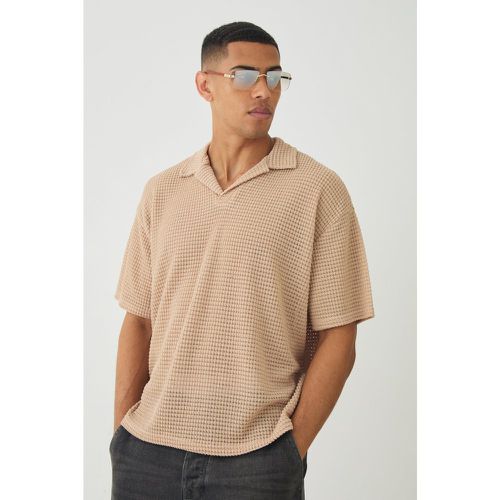 Polo oversize texturé à manches courtes - S - Boohooman - Modalova