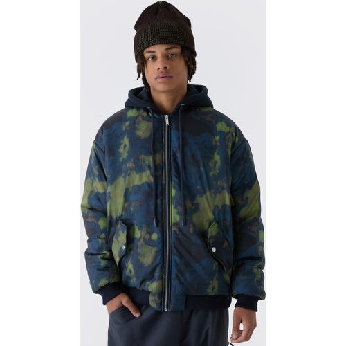 Bomber oversize à imprimé abstrait homme - S - Boohooman - Modalova