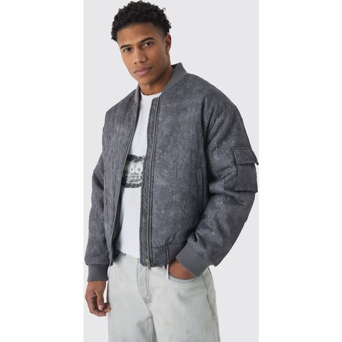 Bomber oversize délavé matelassé homme - S - Boohooman - Modalova