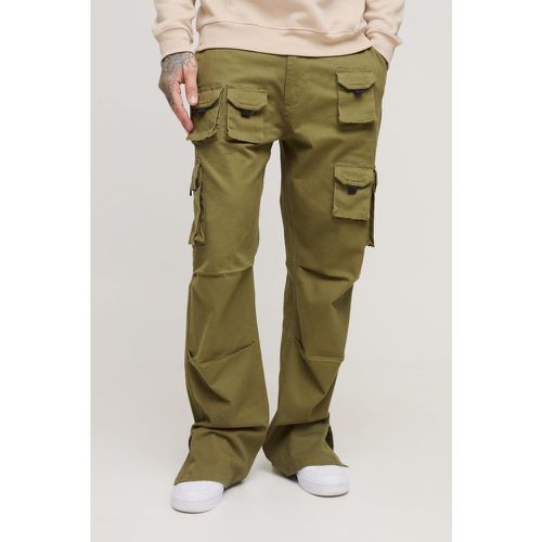 Tall - Pantalon cargo large fendu - S - Boohooman - Modalova