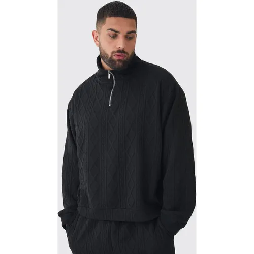 Grande taille - Sweat oversize à col montant zippé - XXXL - Boohooman - Modalova