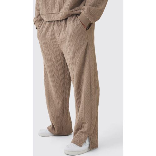 Grande taille - Jogging large fendu en maille torsadée - XXXL - Boohooman - Modalova