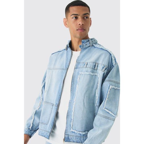 Veste biker oversize délavée - XL - Boohooman - Modalova