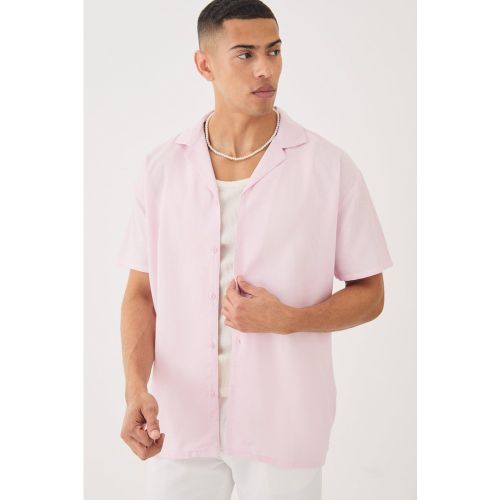 Chemise oversize en lin à manches courtes - S - Boohooman - Modalova