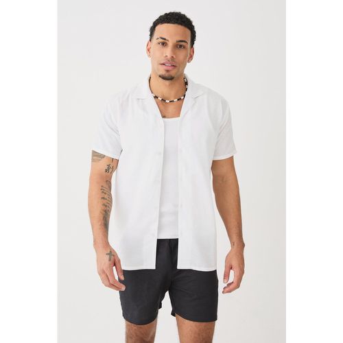 Chemise en lin à manches courtes - S - Boohooman - Modalova