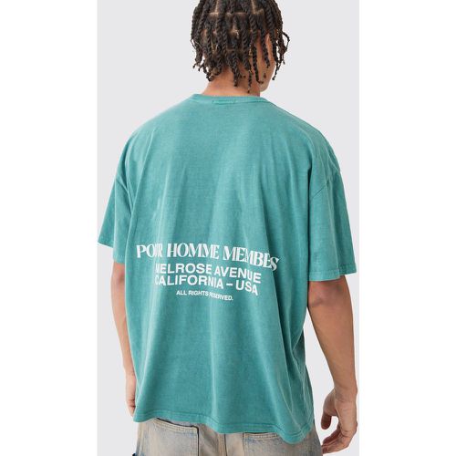 T-shirt oversize délavé imprimé - S - Boohooman - Modalova