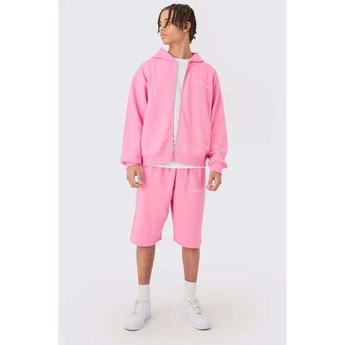 Survêtement oversize zippé avec sweat à capuche - L - Boohooman - Modalova