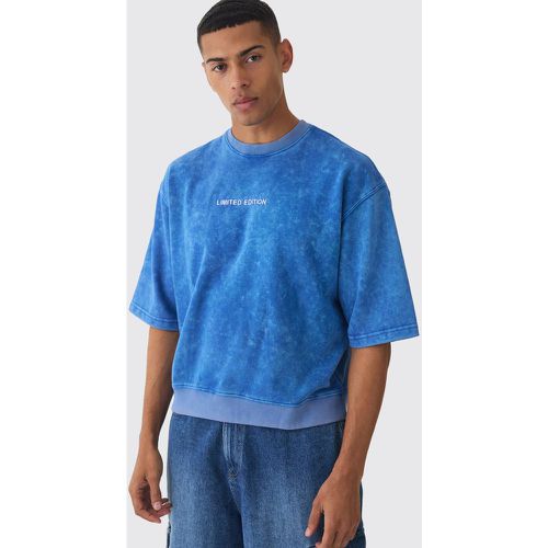 Sweat oversize délavé à manches 3/4 - L - Boohooman - Modalova