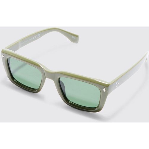 Lunettes de soleil en plastique olive - ONE SIZE - Boohooman - Modalova