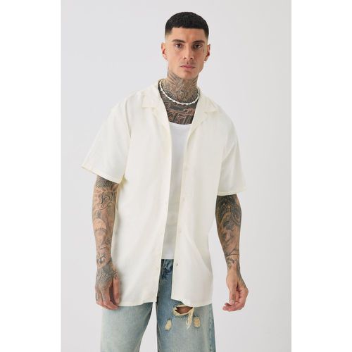 Tall - Chemise oversize en lin écru - S - Boohooman - Modalova