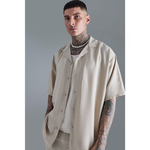 Tall - Chemise oversize en lin à manches courtes - S - Boohooman - Modalova