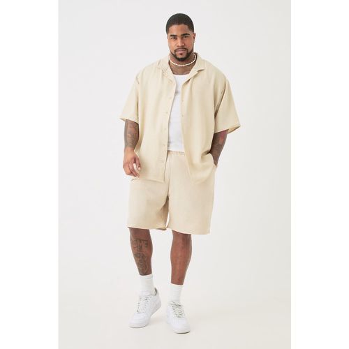 Grande taille - Ensemble avec chemise en lin et short homme - XXXL - Boohooman - Modalova