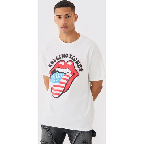Oversized Usa Rolling Stones License T-shirt - Boohooman - Modalova